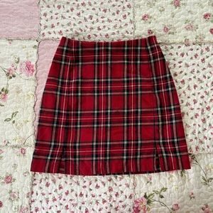 Brandy Melville/John Galt Red Plaid Cara Skirt